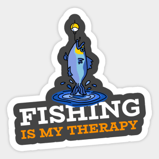 Fishing is my therapy 9 Sticker